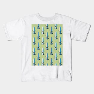 Surfboard Shaka Sign Pattern Kids T-Shirt